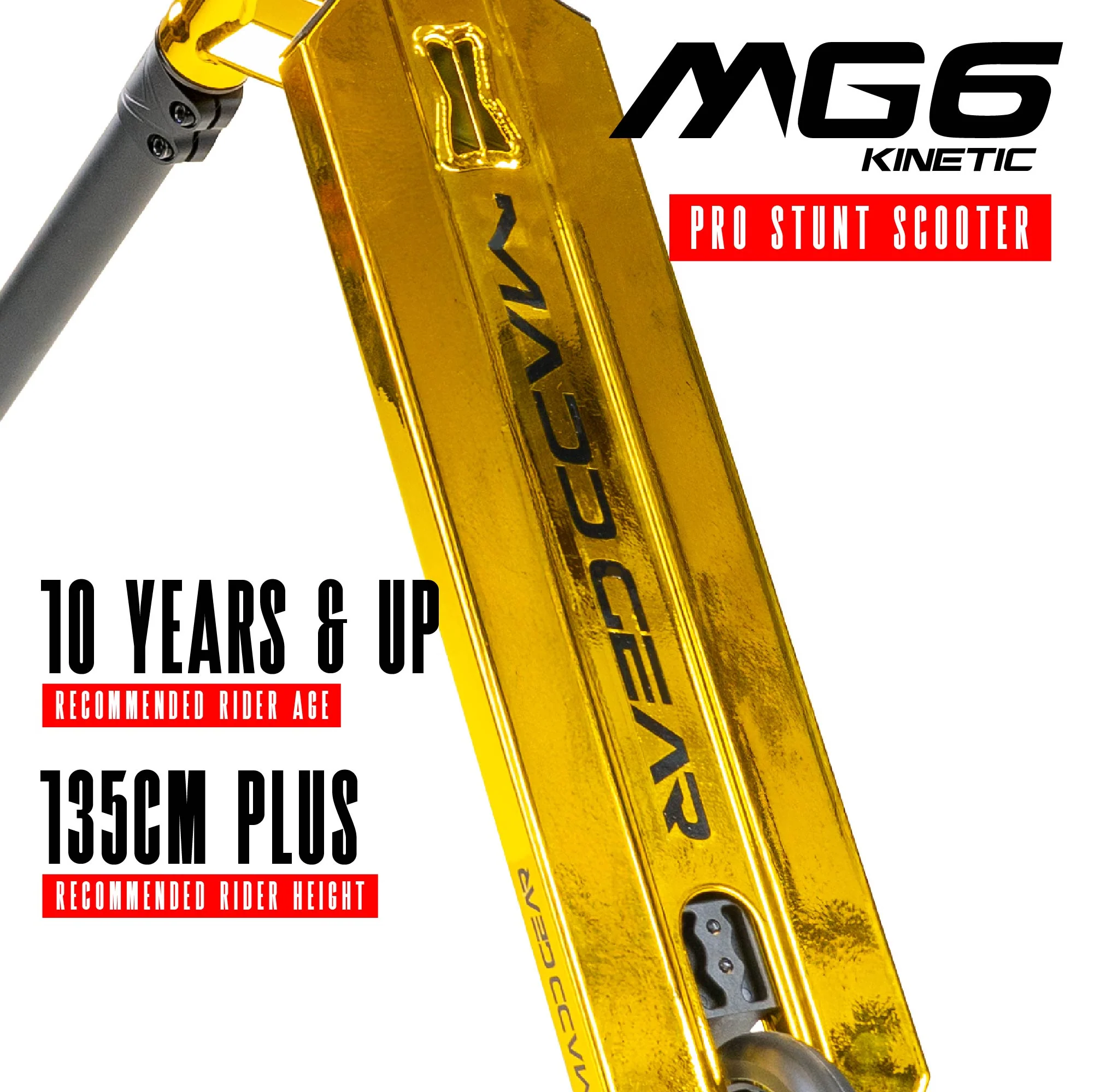 קורקינט פעלולים מקצועי לילדים 5-12 MG6 KINETIC בצבע זהב, סקוט קל משקל ועמיד של המותג הגדול בעולם Madd Gear מתאים לסקייטפארק ולפארק - Image 8