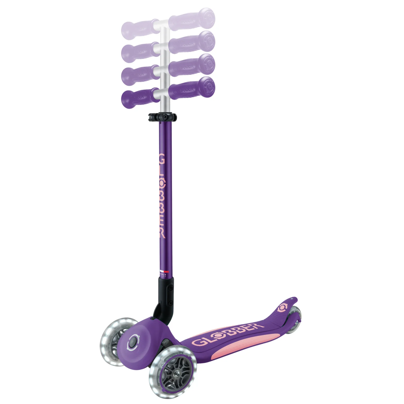 GLOBBER ELITE LIGHTS קורקינט לילדים גלובר עם אורות- צבע סגול ורוד - Image 3