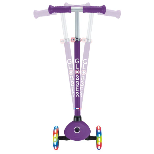 קורקינט לילדים 3 גלגלים גלובר פרימו עם אורות Globber Primo Lights היגוי בהטייה, גובה מתכוונן, צבע ורוד פוקסיה - Image 12