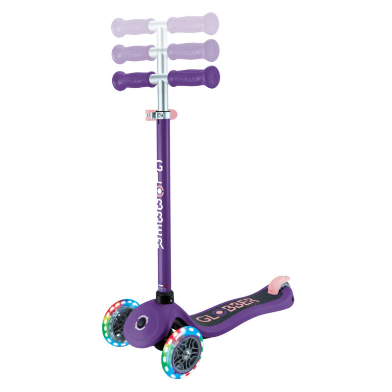 קורקינט לילדים 3 גלגלים גלובר פרימו עם אורות Globber Primo Lights היגוי בהטייה, גובה מתכוונן, צבע כחול - Image 3